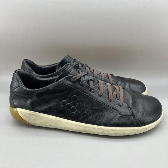 Vivobarefoot Geo Court II Sneakers Men Size 15 US, 49 EU Black Wild Hide Leather